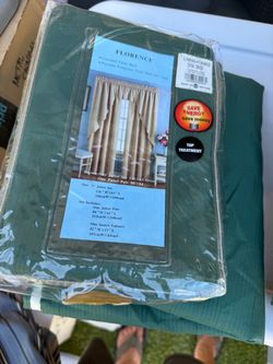 2 set Florence Insulated Jabot Curtain Set Green