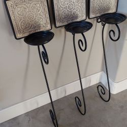 Iron Wall Sconces Candle Holders 40" inch
Very good condition.  Hard to find