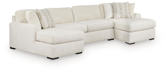 Chessington Ivory 3-Piece Sectional with Double Chaise (Online Special Price)