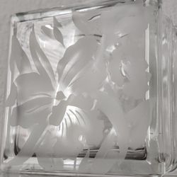 Frank Ida Hawaii Etched floral vase