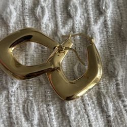 Gold wash over silver hoop earrings 