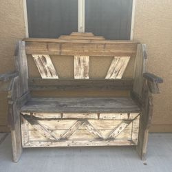 Rustic Wood Bench - Indoor Outdoor 