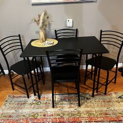 Small Dining Table Set (Black)