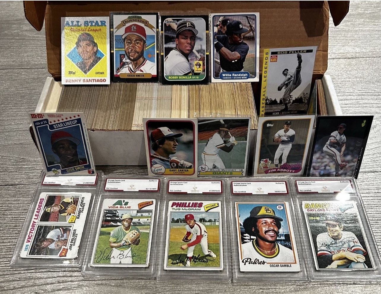 Collectible Baseball Cards  1980-88 Authenticated Slabs & Baseball Legend Reprints.