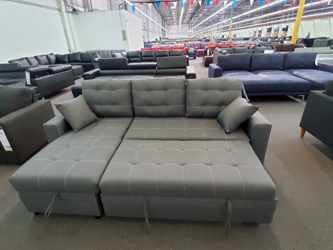 Pull out sofa bed ash black
