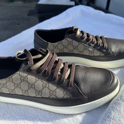 Men’s Gucci mir soft Tessuto GG Supreme cocoa/beige ebony size 14