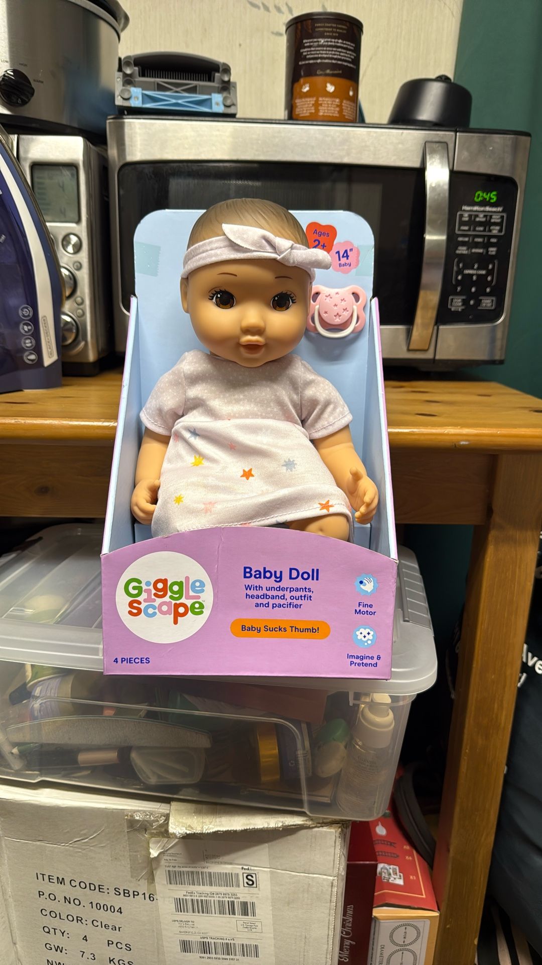 Giggle Scape 14” Baby Doll With Underpants, Headband, Outfit And  Pacifier