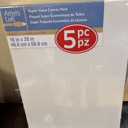 Artist's Loft Super Value Canvas Pack 16 x 20 inches- PACK of 5 canvases
