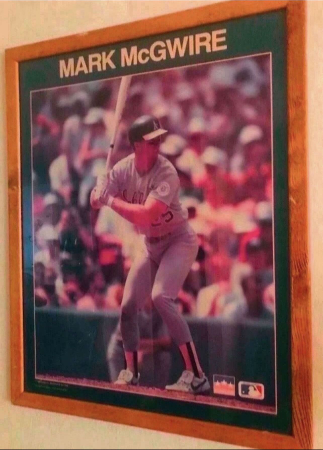 1988 Mark McGwire, Glass Crystal, Oak Wood Finish, Saint Mark Laurent Galleries