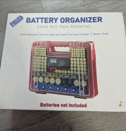 Brand New Battery Organizer Storage Case with Tester – Heavy Duty