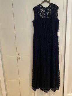 Calvin Klein Navy Lace Formal Gown