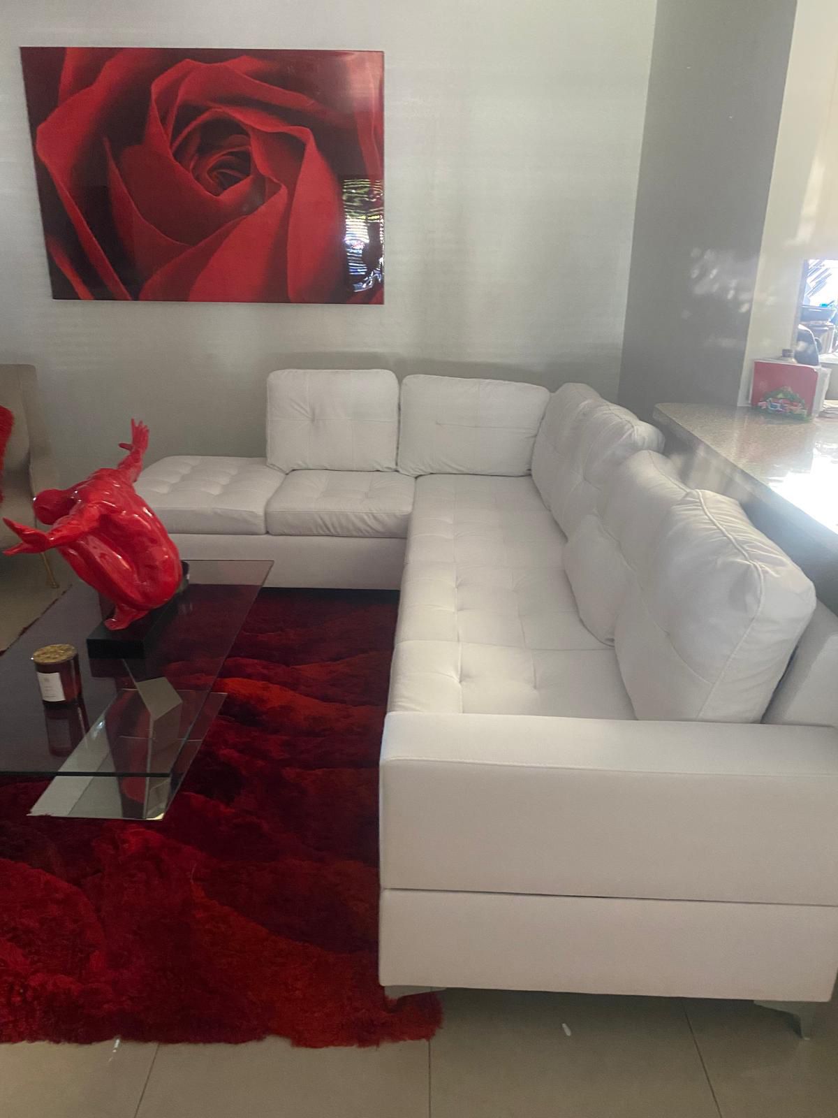 Sofa Sectional White Leather Less Than 3 Months Of Use