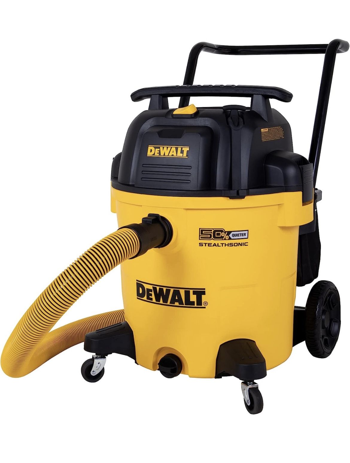 DEWALT 16 Gallon STEALTHSONIC Poly Wet/Dry Vacuum, DXV16P-QTA Newest Noise Reduction Vac, Heavy Duty Shop Vacuum for Jobsite/Workshop,