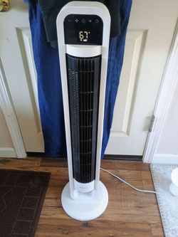 Omni Breeze Tower Fan with internal oscillation and wifi