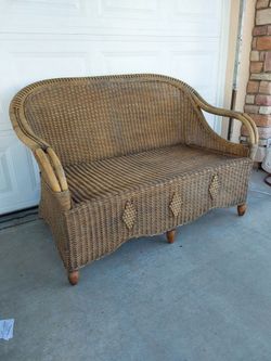 Wicker Rattan Loveseat Settee