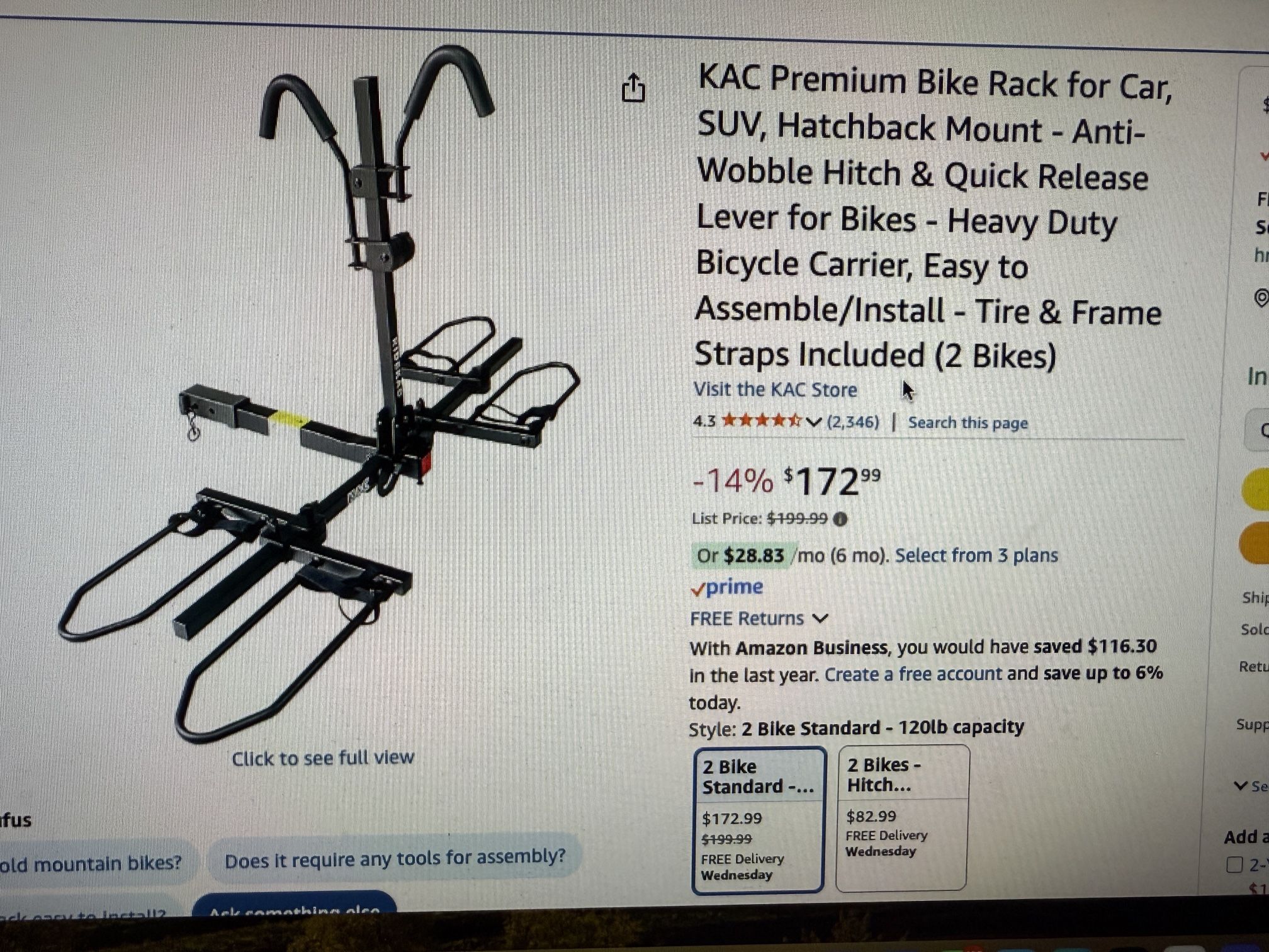 KAC Premium Bike Rack for 2 Bikes
