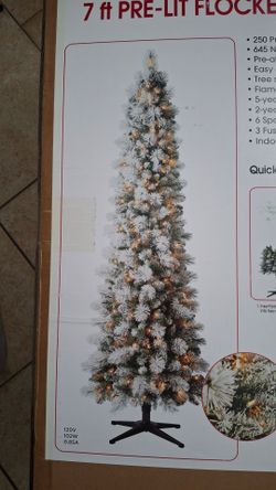 7ft pencil Christmas tree with base cover included