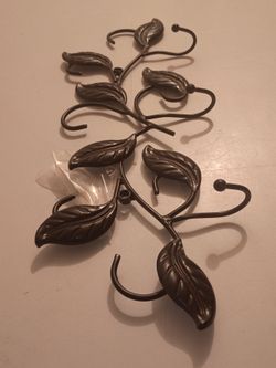 Hand Forged Floral Medal Coat Hook w/ nail fasteners