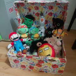 Stuff animals  with case 