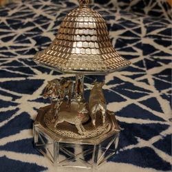 Reed & Barton/Kate Spade Farm Yard Friends Musical Wind Up Carousel-Silver