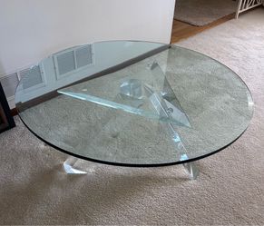 Round Lucite Based Coffee Table