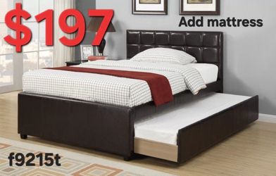 TWIN BED PLUS TRUNDLE DEAL SPECIALS ADD MATTRESS FINANCING AVAILABLE IS EASY TO QUALIFY WITH NO MONEY DOWN NO CREDIT CHECK