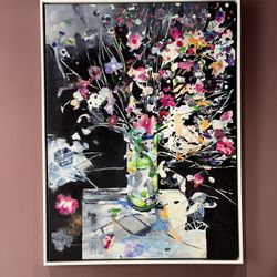 Large Abstract Frame Floral Artwork 