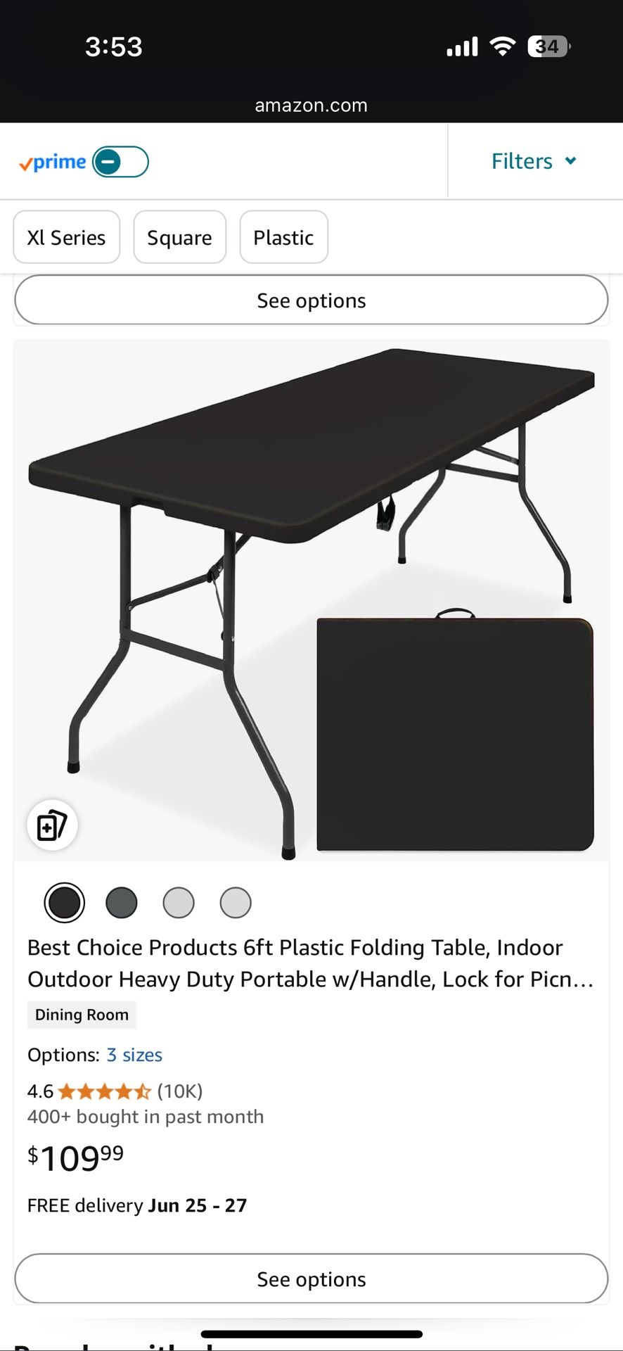 6ft Foldable Table