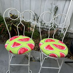 1970s Vintage Ice Cream Parlor Chairs - a Pair