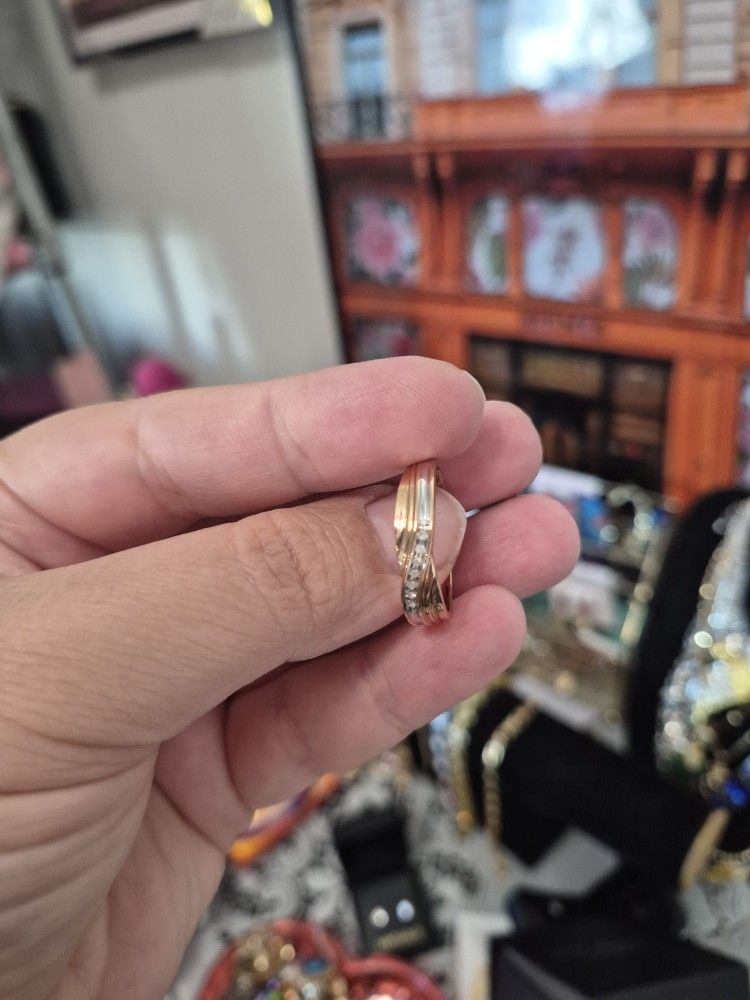 10k Yellow Gold Real Diamond Band Sz11 New