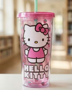 Hello Kitty Durable Plastic Straw Tumbler
