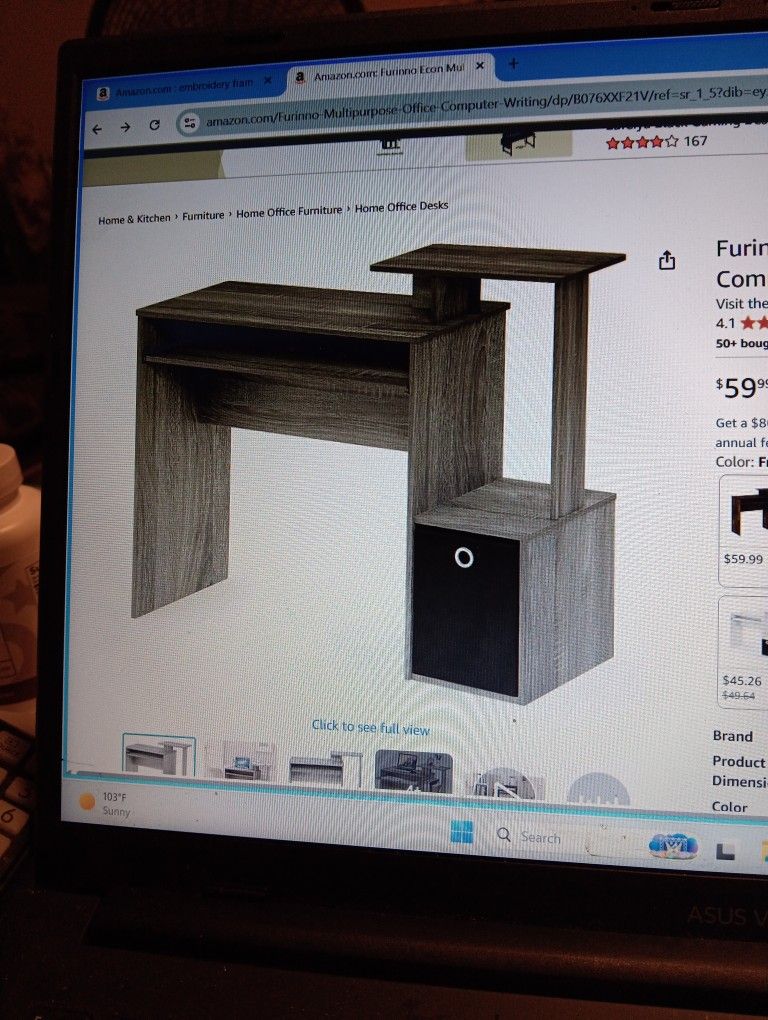 Computer Desk, French Oak Gray, NEW