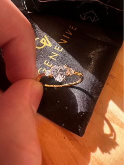NWT Genevive 14K Gold Plated Heart Ring (Size 7)