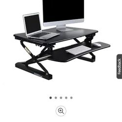 FlexiSpot 35"W Manual Sit-Stand Desk Converter, Black (M2B)