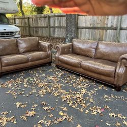 Macys Too Grain Leather Sofa Set 