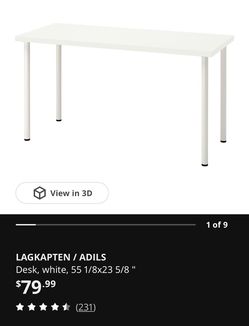 IKEA LAGKAPTEN / ADILS Desk 55” White