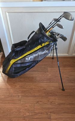 Men's Complete Golf Set with TaylorMade Driver, Hybrids and Golf Bag.