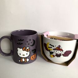Hello Kitty Witch Ceramic Ramen Bowl & Mug Set
