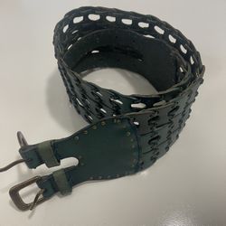 Vintage Boho Genuine Leather Belt - Rochelle Collection - Double Buckle