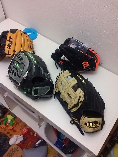 Lefty baseball gloves One OF 12.5", one 13" softball / baseball glove
