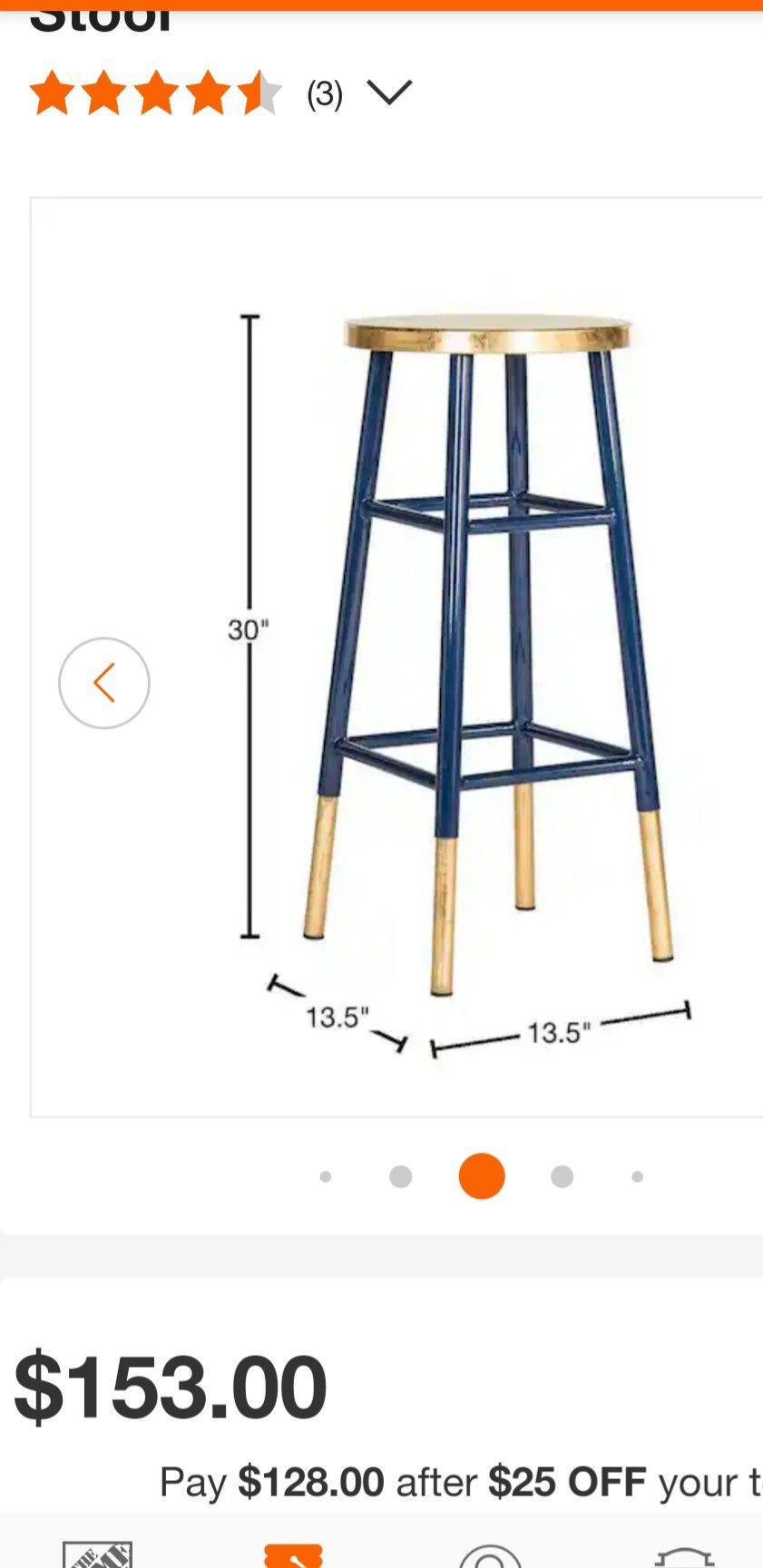 3 Kitchen Bar Stools Chairs