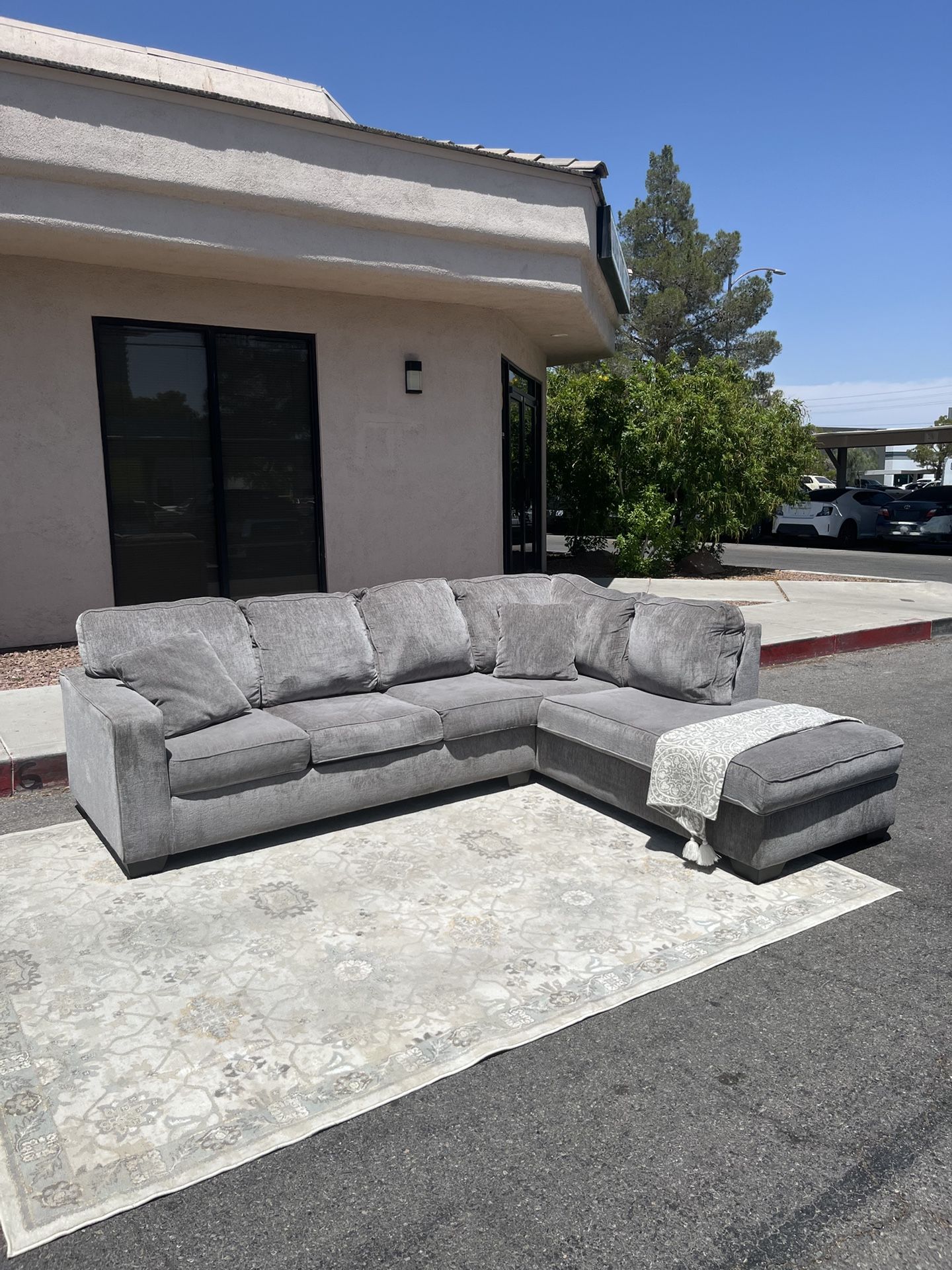 2 Piece Gray Sectional Sofa ($10 Delivery )