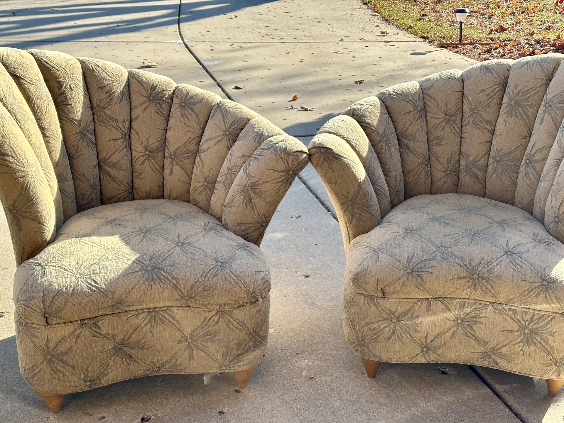 Vintage Tufted Accent Chairs - Set of 2 $50 each or best offer