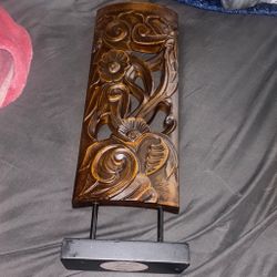 Floral Wooden Plaque Stand