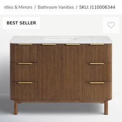 Nova 42" Marble Top Single Sink Bathroom Vanity