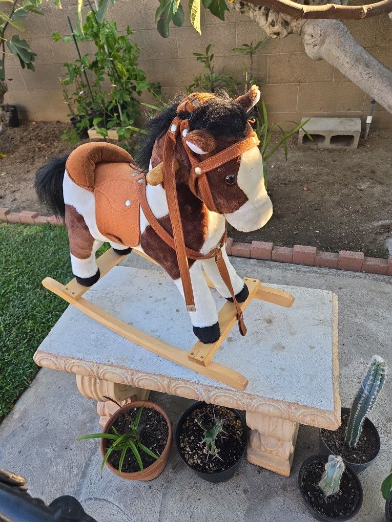 Kids Ride On Plush Rocking Horse