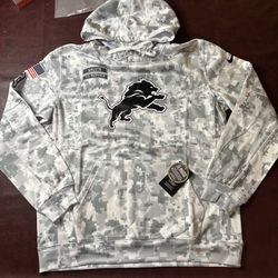 Detroit Lions Salute To Service Hoodie Sweatshirt Camo Mens Large 