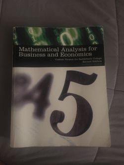 Mathematical analysis for business and economics