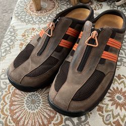 Cole Haan Air Slip On Shoe Mule Brown Leather Zip Women Sz 9.5