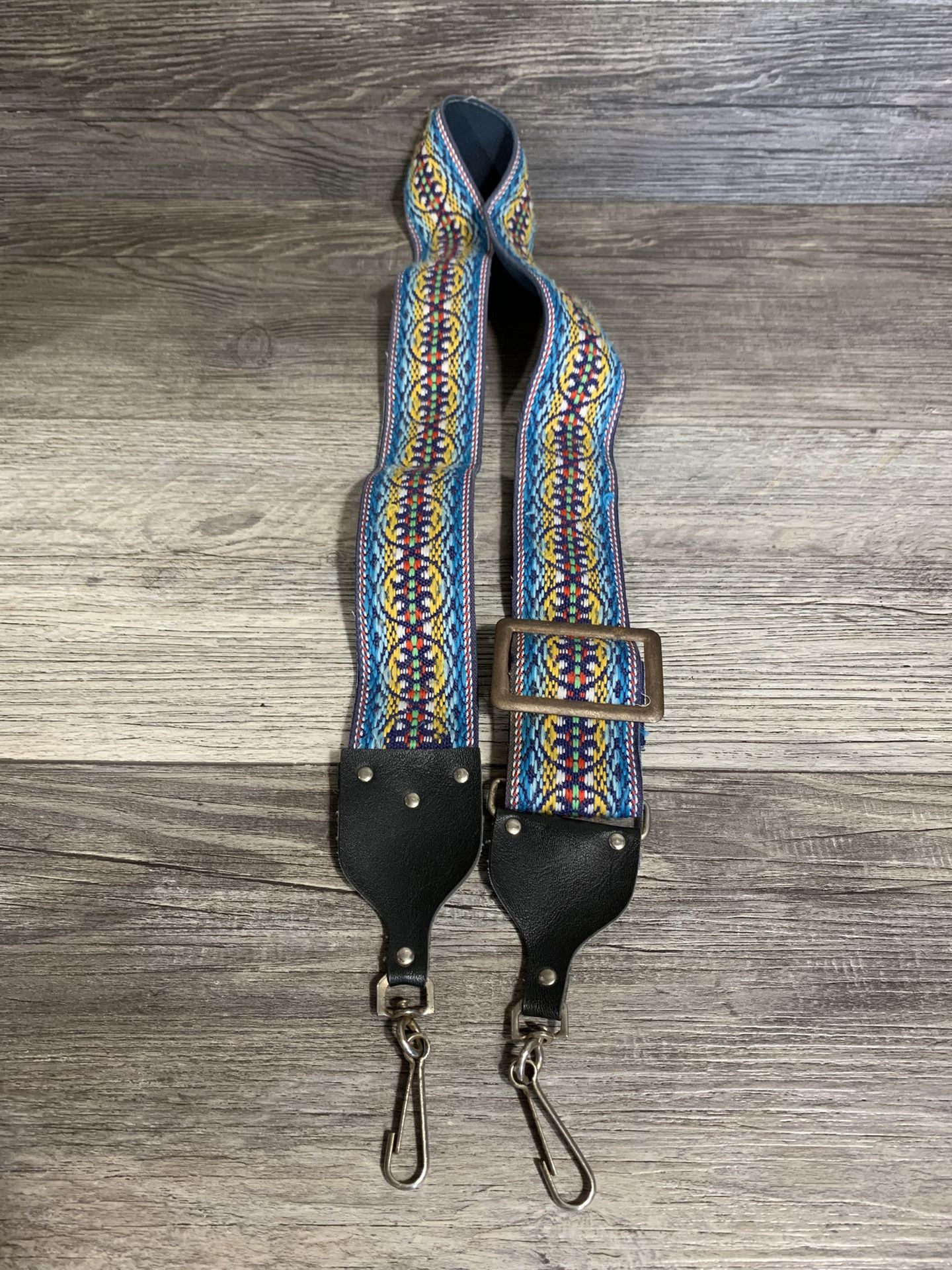 Vintage Camera Strap Geometric Embroidered Colorful Belt Adjustable Metal Clip